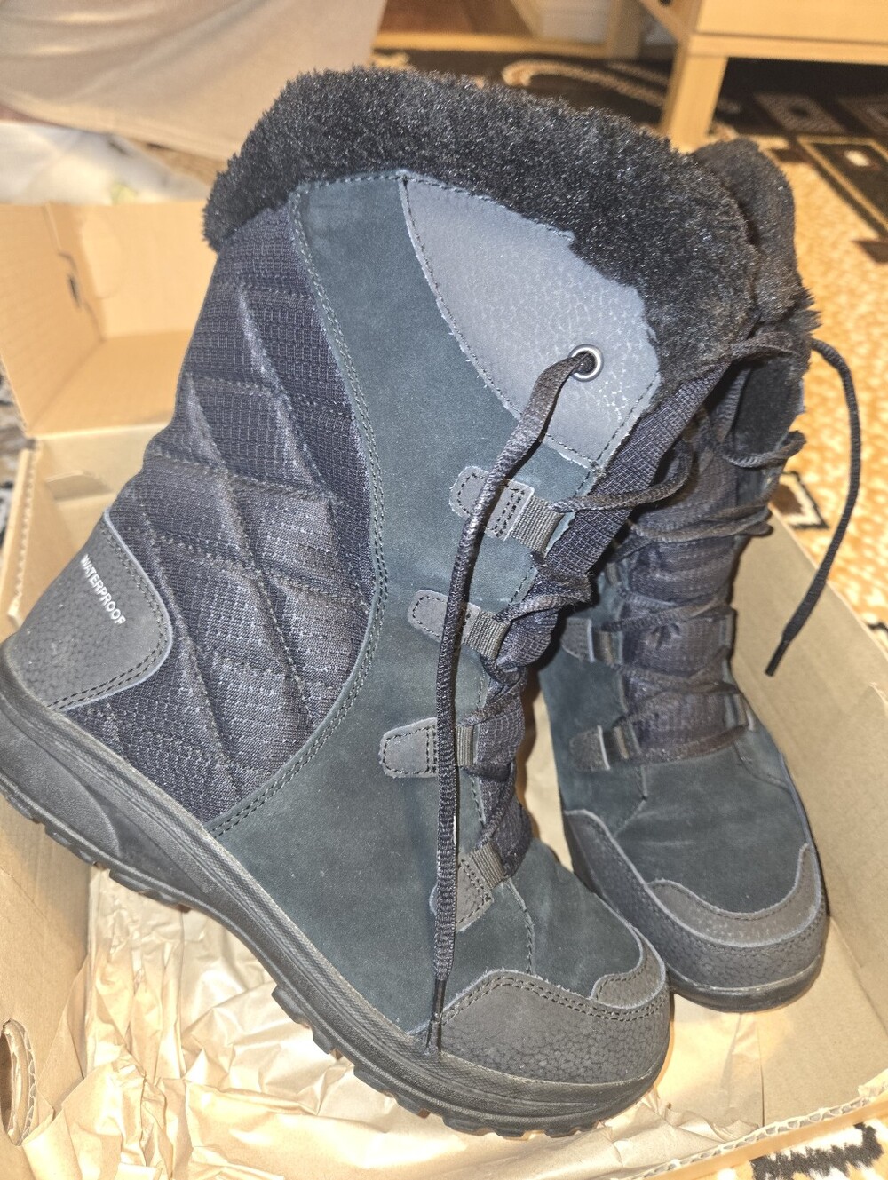 Columbia Ice Maiden II Women's Black Waterproof Winter Boots Size 8 - Picture 5 of 6